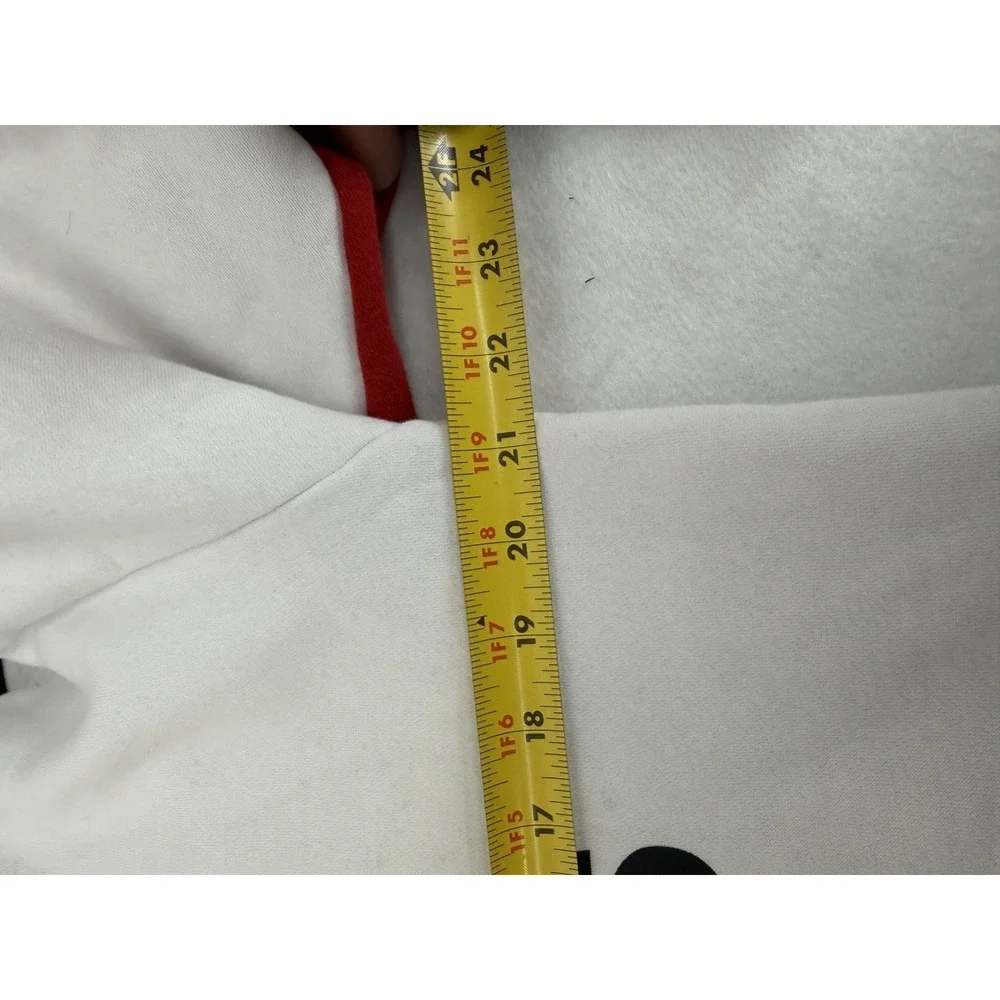 Adidas Men's Red White Black Essentials Colorblock Hoodie Sweatshirt Size‎ M